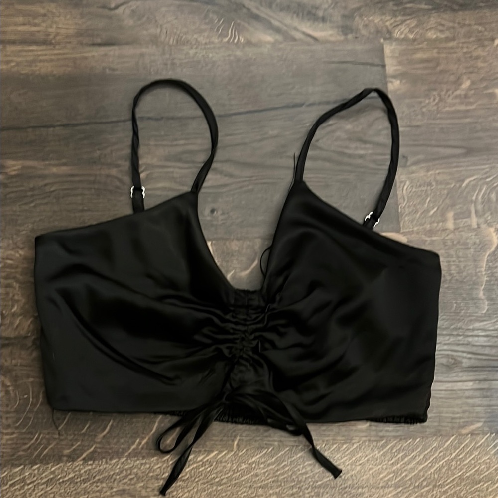 Black Ruched Women's Top Medium